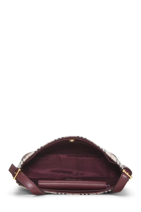 Burgundy House Check Bucket Shoulder Bag Small, , large image number 5