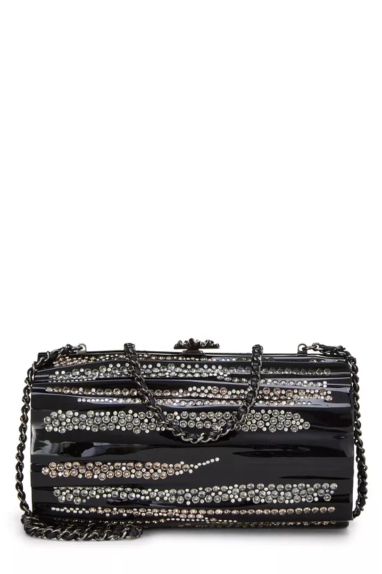 Black Acrylic Crystal Embellished Minaudi&egrave;re, , large image number 0