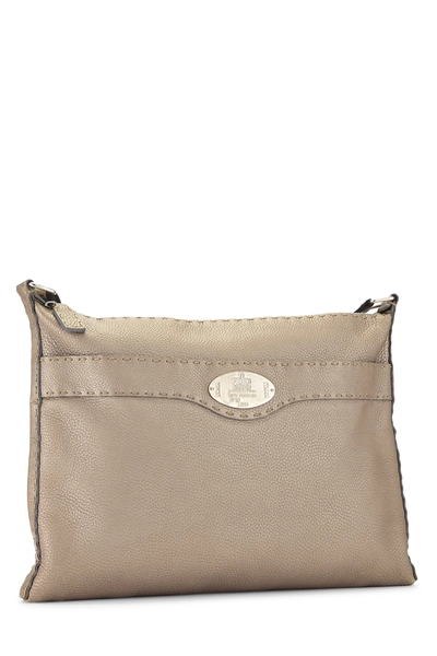 Grey Leather Selleria Messenger, , large