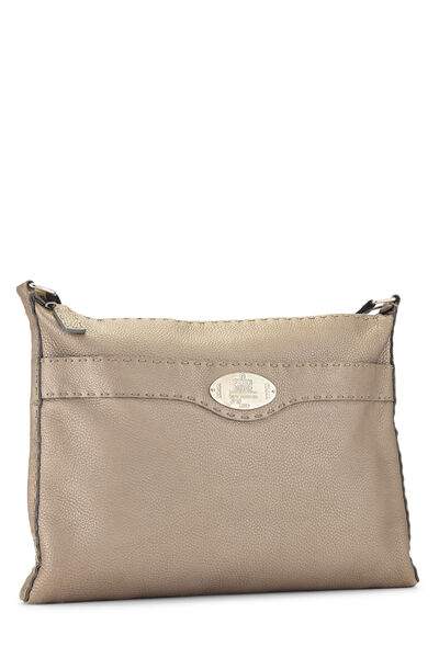 Grey Leather Selleria Messenger, , large