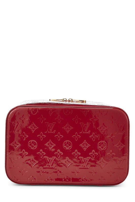 Louis Vuitton Vernis Red Long Zip Around Patent Leather Envelope Wallet