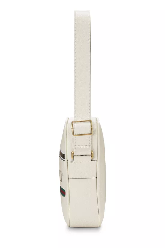 White Leather Vertical Camera Bag Small, , large image number 2