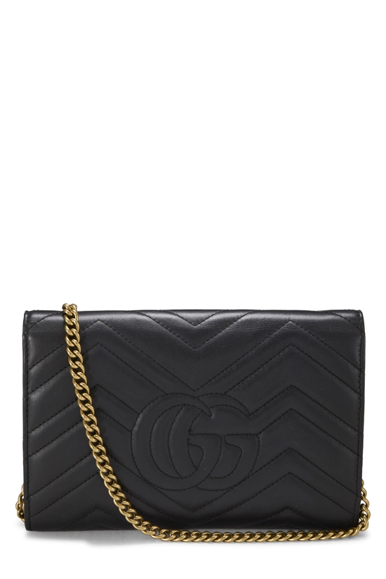 Black Leather GG Marmont Matelass&eacute; Crossbody Bag Mini, , large image number 3