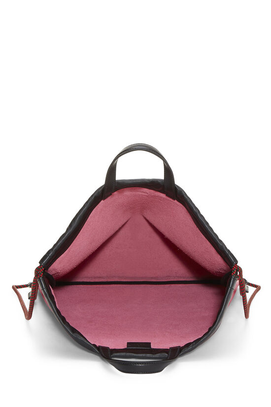 Pink Leather Logo Drawstring Backpack Large, , large image number 5