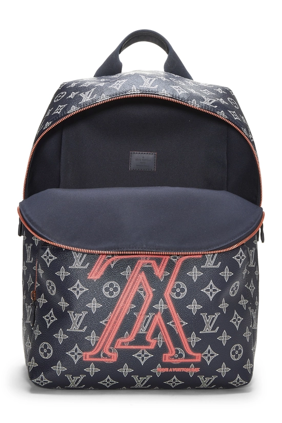 Navy Upside Down Monogram Canvas Apollo Backpack, , large image number 5