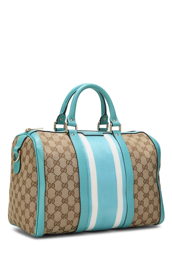Blue Original GG Canvas Vintage Web Boston Bag Medium, , large image number 1