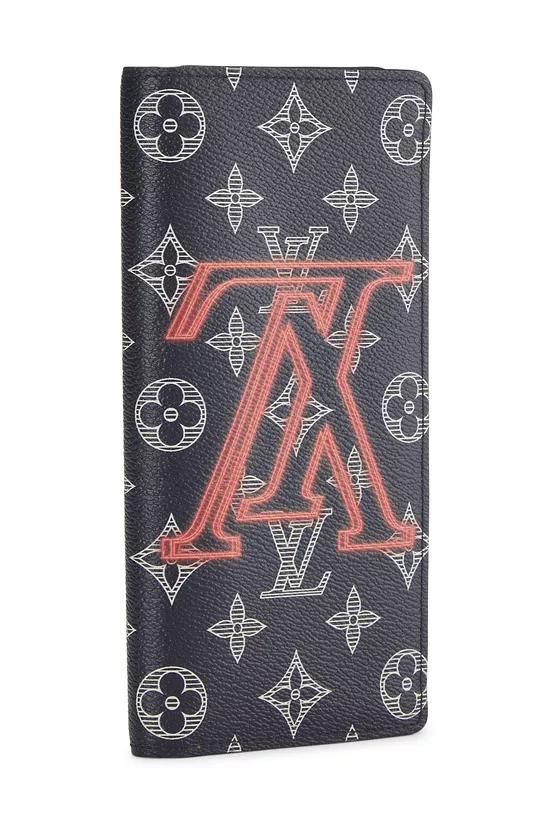 Navy Monogram Upside Down Brazza Continental Wallet, , large image number 1