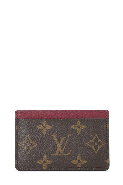 Burgundy Monogram Canvas Porte Cartes Simple