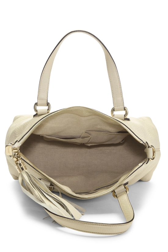 White Leather Soho Top Handle Tote, , large image number 5