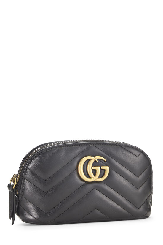 Black Leather GG Marmont Pouch, , large image number 1