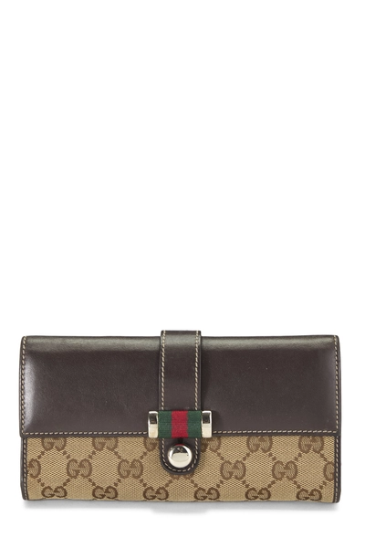 Brown Original GG Canvas Web Continental Wallet