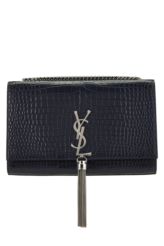 Navy Embossed Kate Tassel Medium, , large image number 0