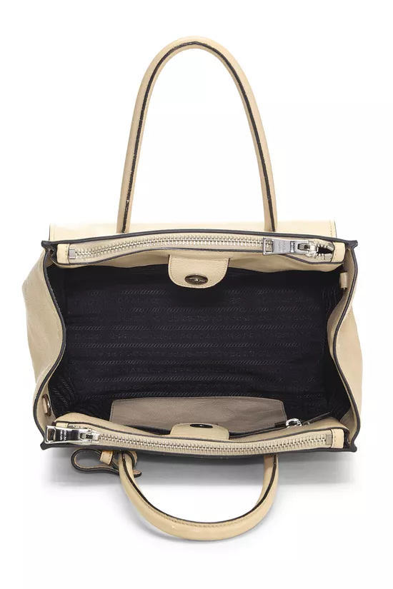 Beige Vitello Daino Convertible Handbag Small, , large image number 5