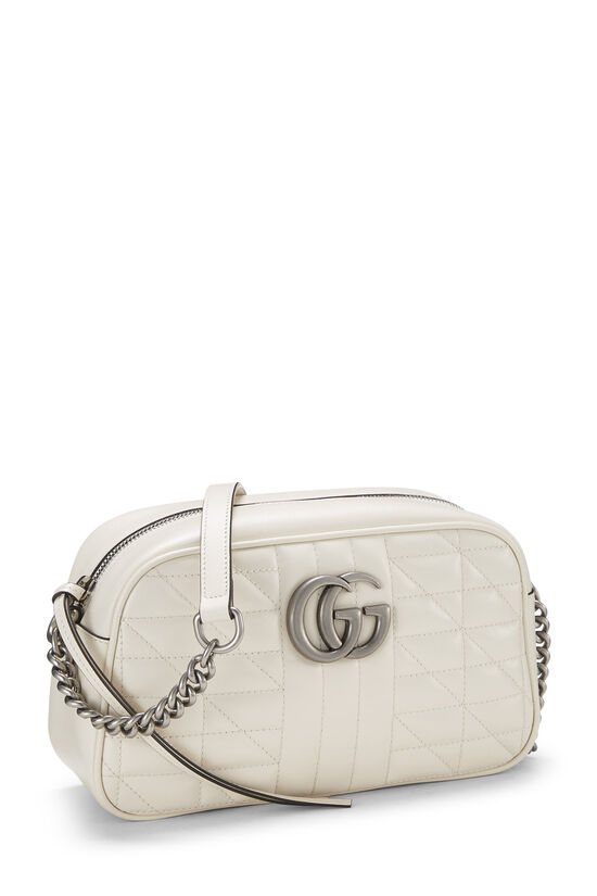 White Leather GG Marmont Crossbody Small, , large image number 1