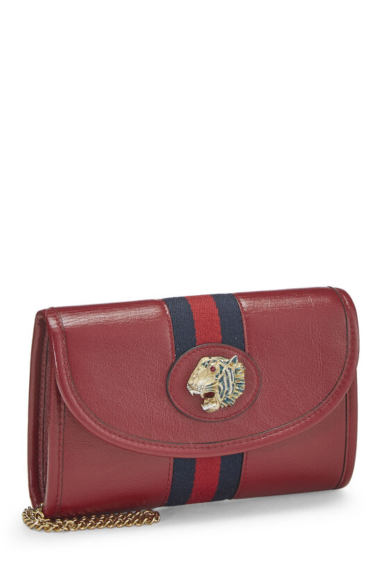 Red Grained Leather Web Raja Crossbody Bag Mini, , large image number 3