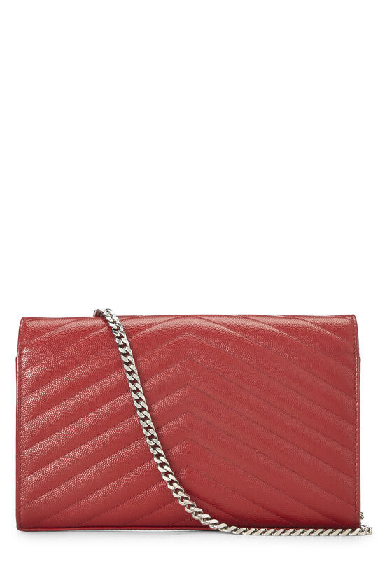 Red Grainy Leather Monogram Wallet on Chain (WOC), , large image number 3