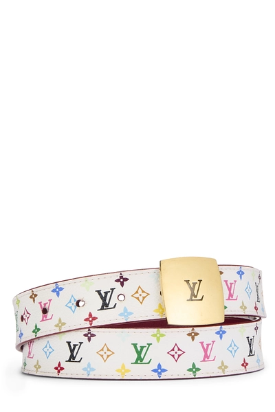 Takashi Murakami X Louis Vuitton White Monogram Multicolore Ceinture 85