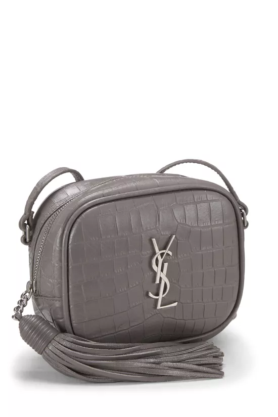 Grey Embossed Calfskin Blogger Bag, , large image number 1