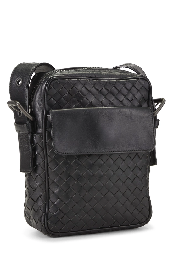Black Intrecciato Leather Crossbody, , large image number 1