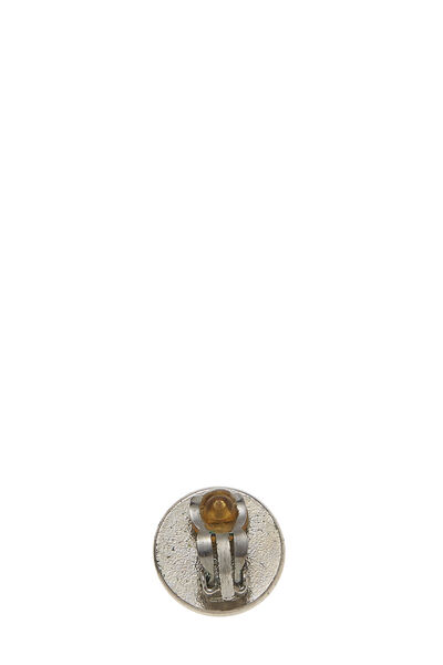 Cream Enamel Button Earrings, , large