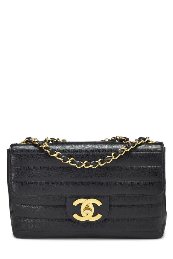 CHANEL, Bags, Authentic Vintage Jumbo Chanel Single Flap Purse Black