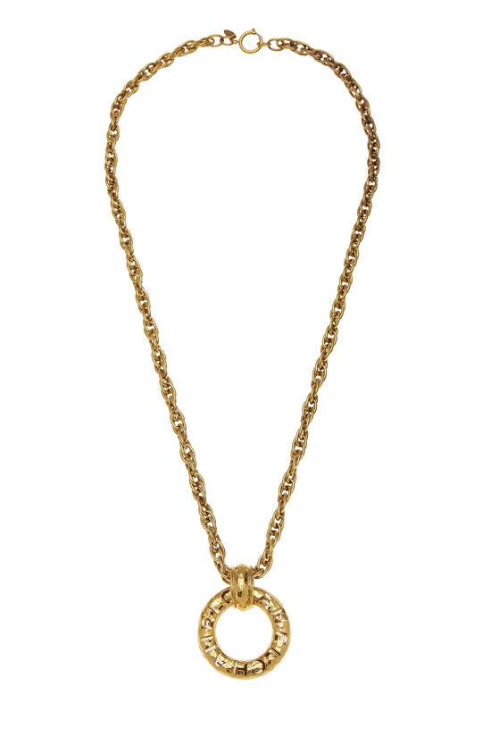 Gold Cutout 'CC' Necklace Large, , large image number 0