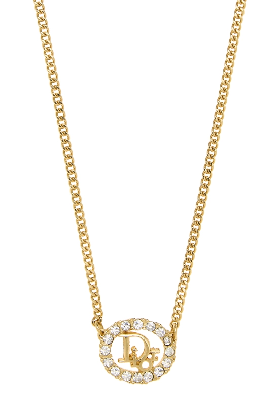 Gold Crystal Logo Necklace, , large image number 1
