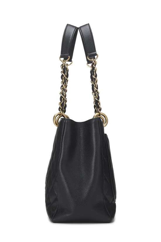 Black Quilted Caviar Grand Shopping Tote (GST), , large image number 2