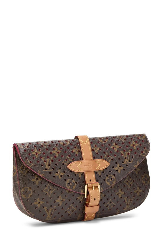 Pink Perforated Monogram Canvas Saumur Clutch, , large image number 1