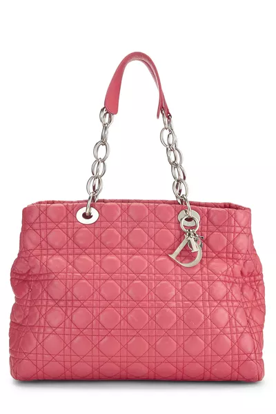 Pink Cannage Quilted Soft Shopping Tote
