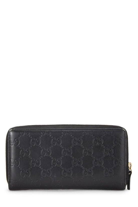 Black Guccissima Leather Continental Zip Wallet, , large image number 2