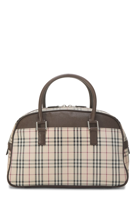 Brown Jacquard Check Bowler Handbag Medium, , large image number 3