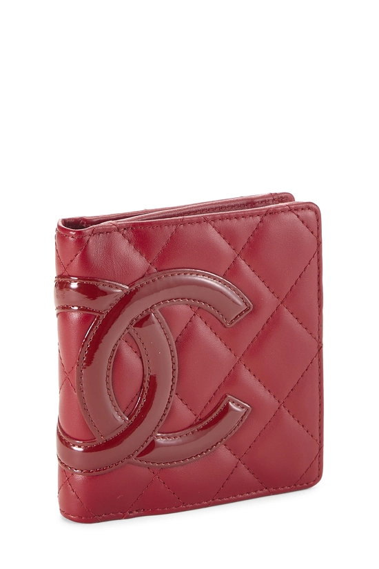 Red Quilted Calfskin Cambon Compact Wallet, , large image number 1