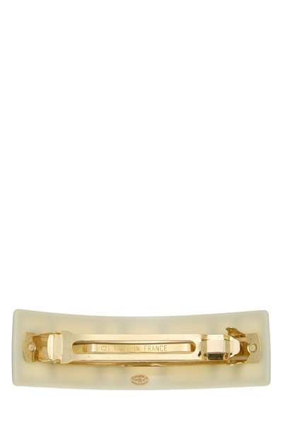 Black & White Acrylic 'CC' Barrette, , large