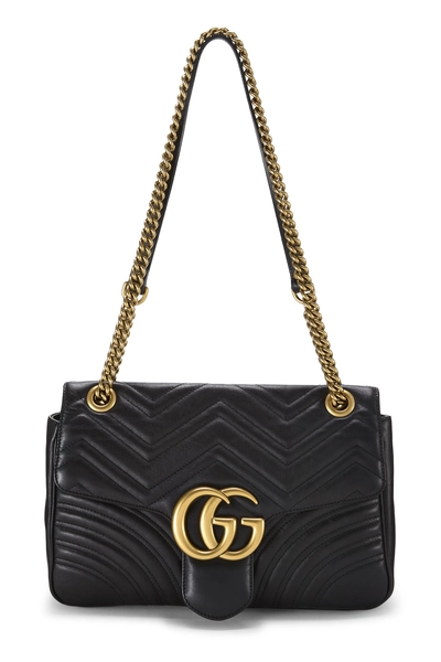 Gucci Black Leather GG Marmont Shoulder Bag — photo 1