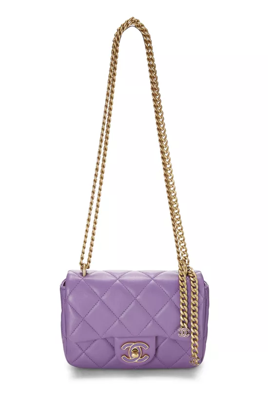 Purple Lambskin Pending CC Square Flap Mini, , large image number 1