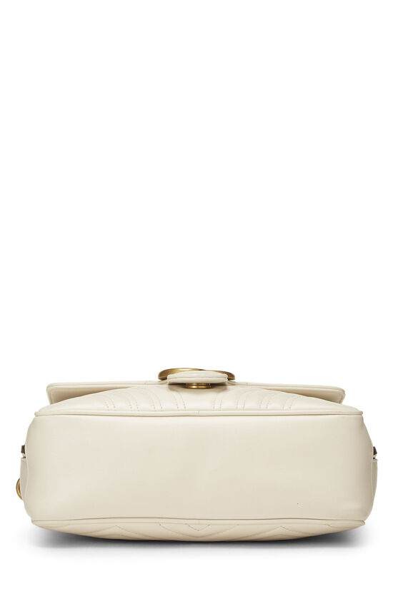White Leather GG Marmont Top Handle Bag, , large image number 4