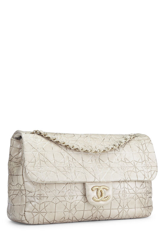 Chanel Paris-Moscou Beige Embossed Lambskin Unlimited Jumbo Flap Bag  Q6B507ILI4000