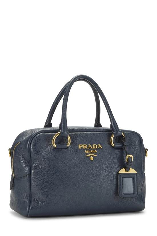 Blue Vitello Daino Bowler Handbag Small, , large image number 1