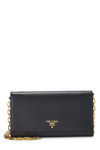 Black Saffiano Leather Wallet on Chain (WOC)