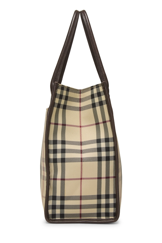 Brown Nylon House Check Shopping Handbag Small, , large image number 2