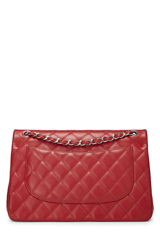 Red Quilted Caviar New Classic Double Flap Jumbo, , large image number 3