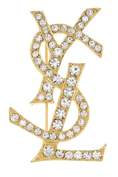 Gold Crystal Logo Pin