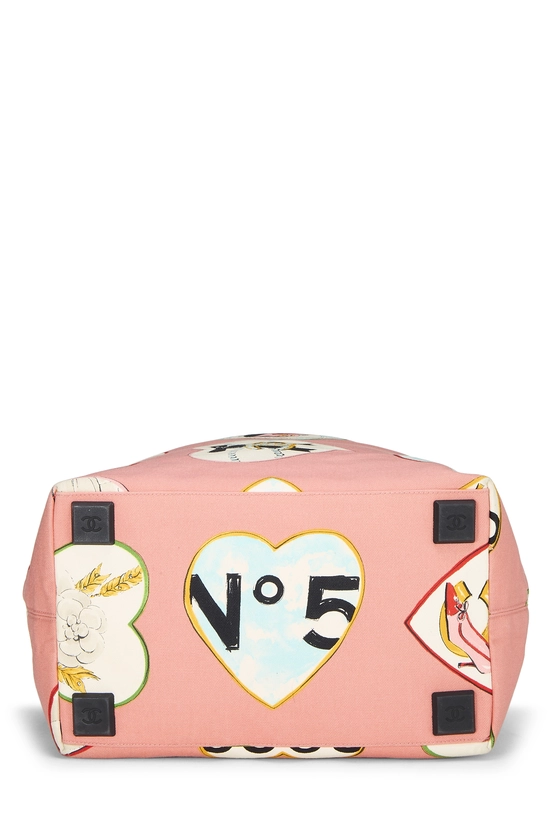 Pink Canvas Camellia Heart Tote, , large image number 4