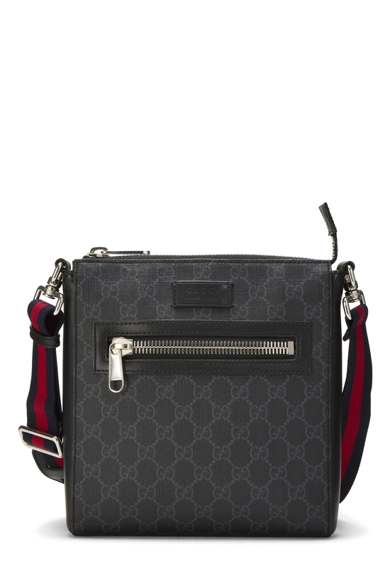 Black GG Supreme Canvas Double Zip Messenger, , large image number 0