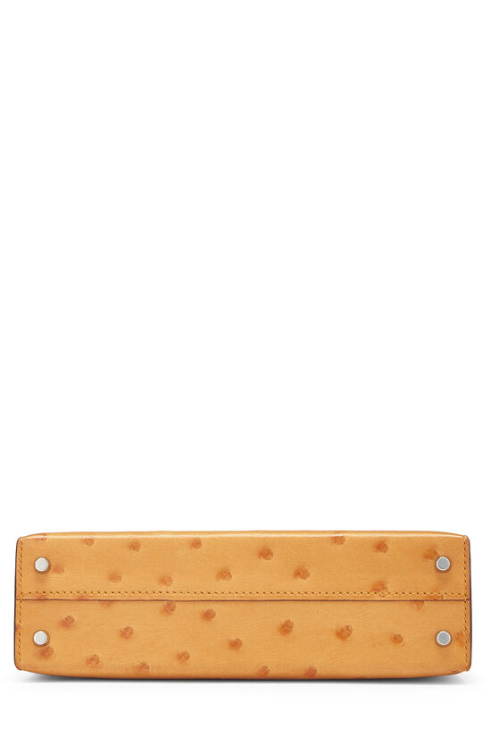 Hermes Kelly 20 Mini Sellier Abricot Ostrich Gold Hardware