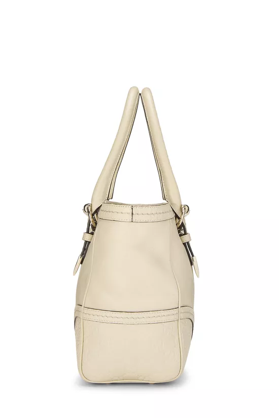 Cream Pebbled Leather Tote, , large image number 2