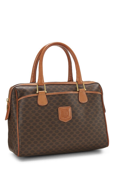 Brown Coated Canvas Macadam Handbag, , large