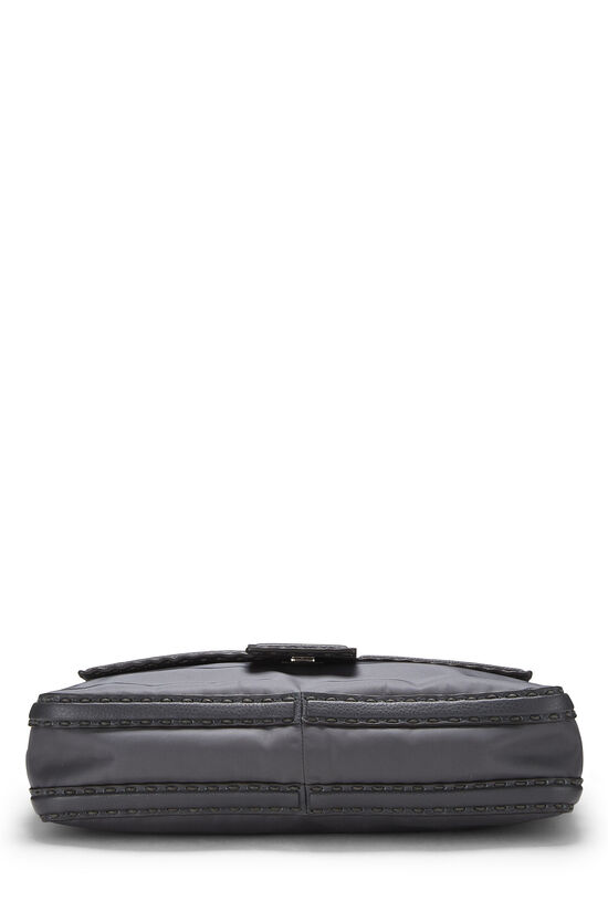 Grey Nylon Baguette Messenger Bag, , large image number 5