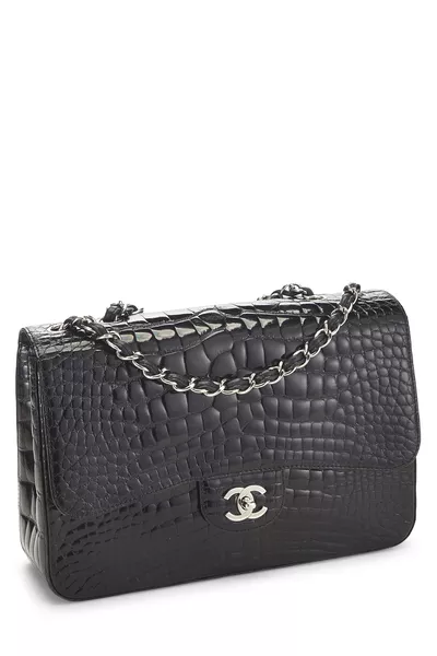 Black Alligator Half Flap Jumbo, , large